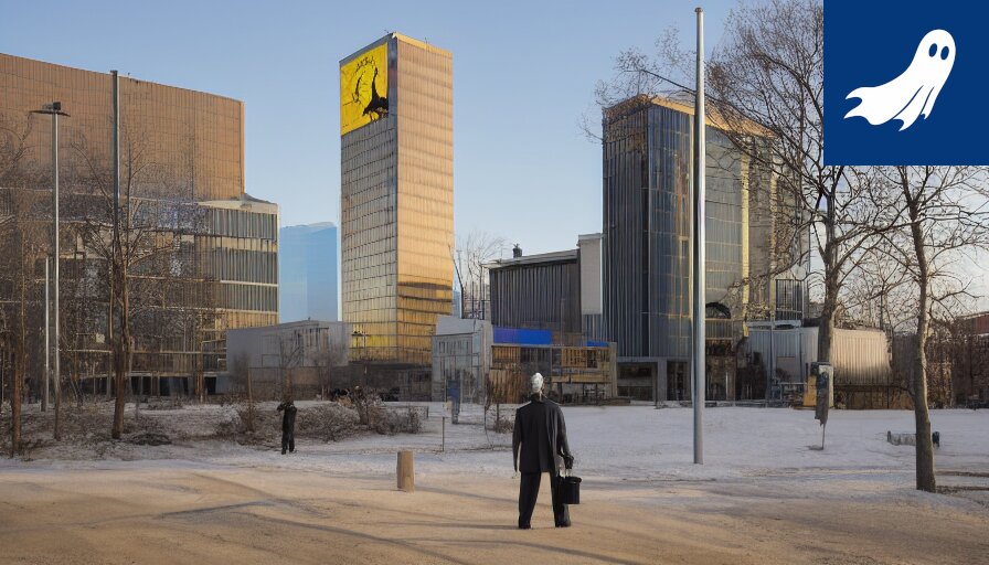 Pormestarin patsas varjostaa kansan, samalla kun Ilves-tarrat peittävät kaiken toivon.