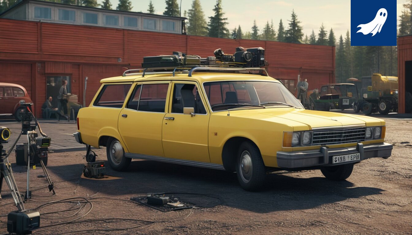 Tampereen asfaltti ja parkkipaikat kuvattuna hämärässä, viittaavat simulaatioon ja teknologiseen ylikorostukseen.