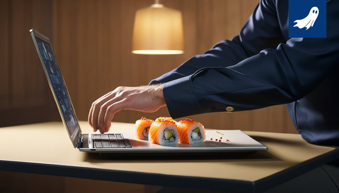 Pehmeitä makuja ja lämpimiä kerroksia: sushibuffetin runsas tarjonta kutsuu rauhoittumaan.