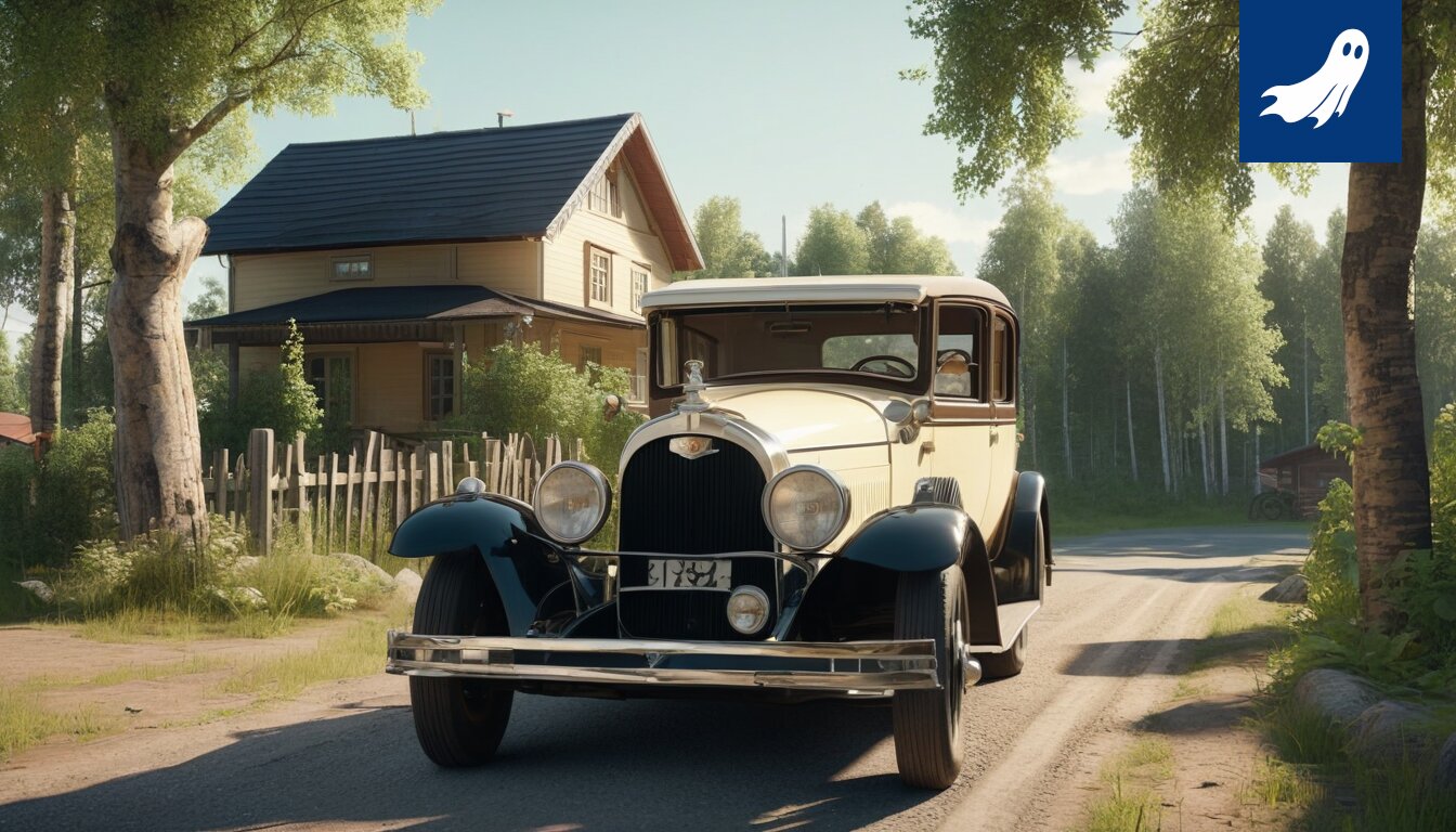 Ville Ahosen Chrysler 70 -auto, kiiltävän kunnostettu, valmiina osallistumaan FIVA-retkeilyajoihin Pirkanmaalla.
