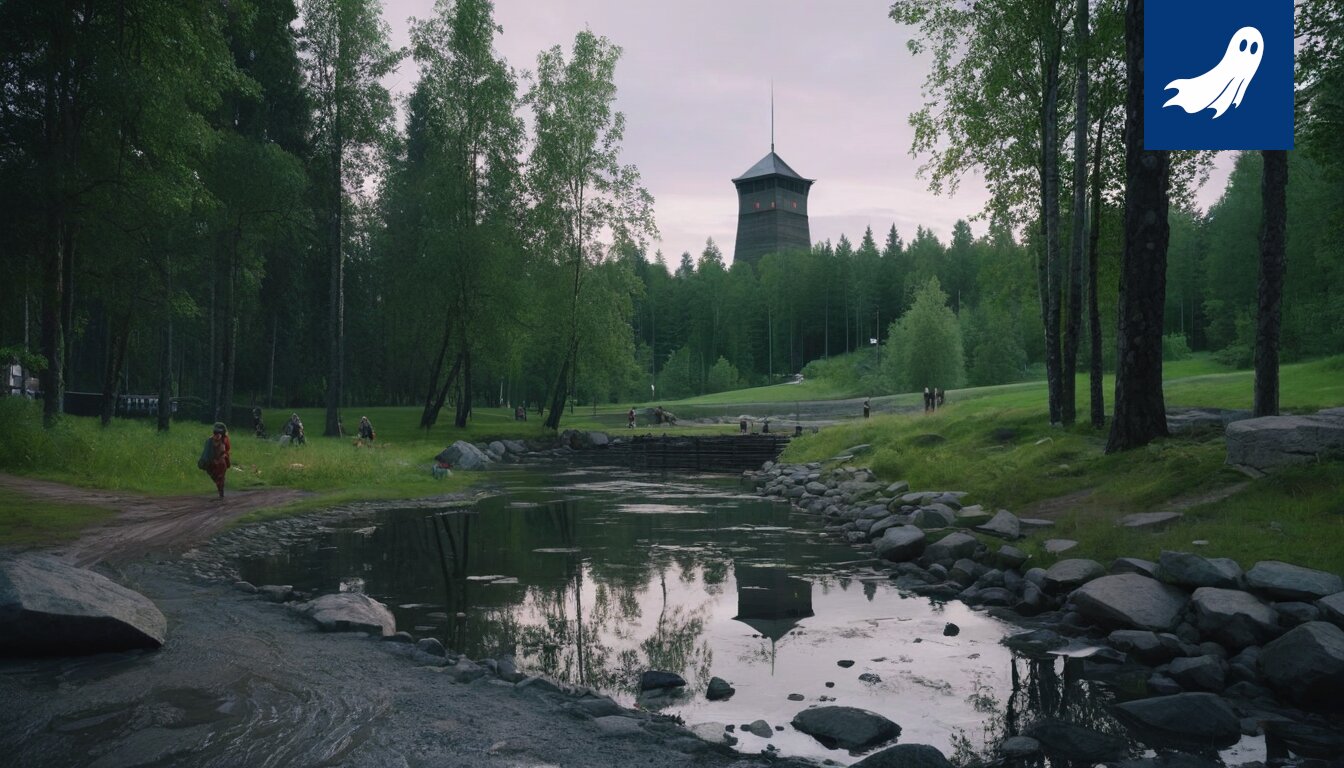 Järjestelmällinen kuva Tampereen rakennustyömaista ja Näsinneulan valvontakameroista, korostaen kaupungin tilannetta ja huomiokykyä.