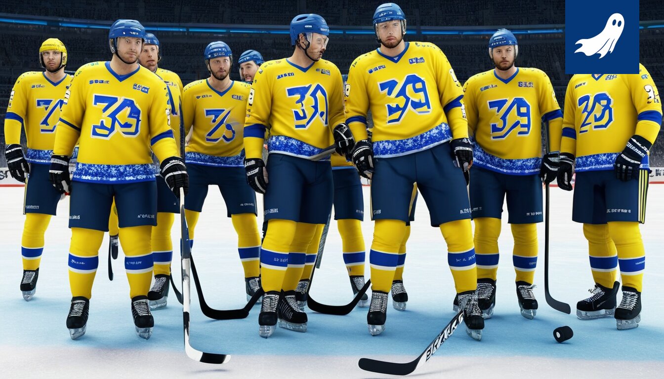 Kuva Suomen maajoukkueen pelaajista, jotka keskittyvät analyyttisesti pelin strategiaan ja pistetaulukon tavoitteisiin.
