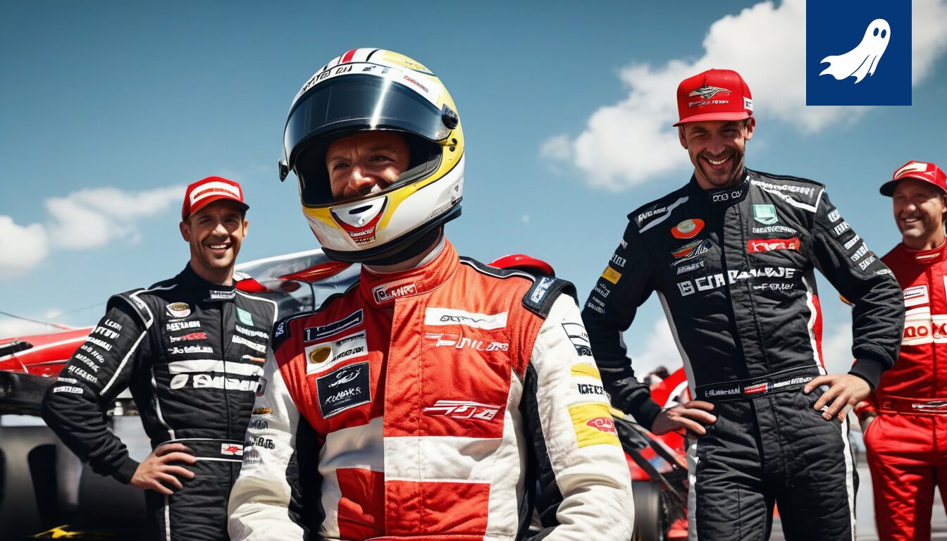 Kimi Räikkönen ja George Russell radalla Formula 1 -kilpailun aikana, korostaen hallitsematonta kineettistä energiaa ja mahdollista protokollarikkomusta.
