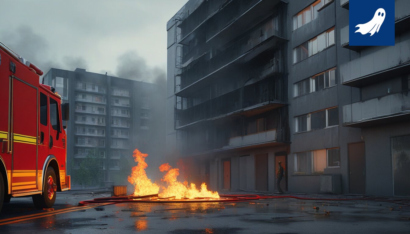 Uutisartikkelin kuva, jossa esitellään Vuoreksen parvekepalon tulipalo ja sen symbolinen merkitys yhteiskunnallisista ongelmista.