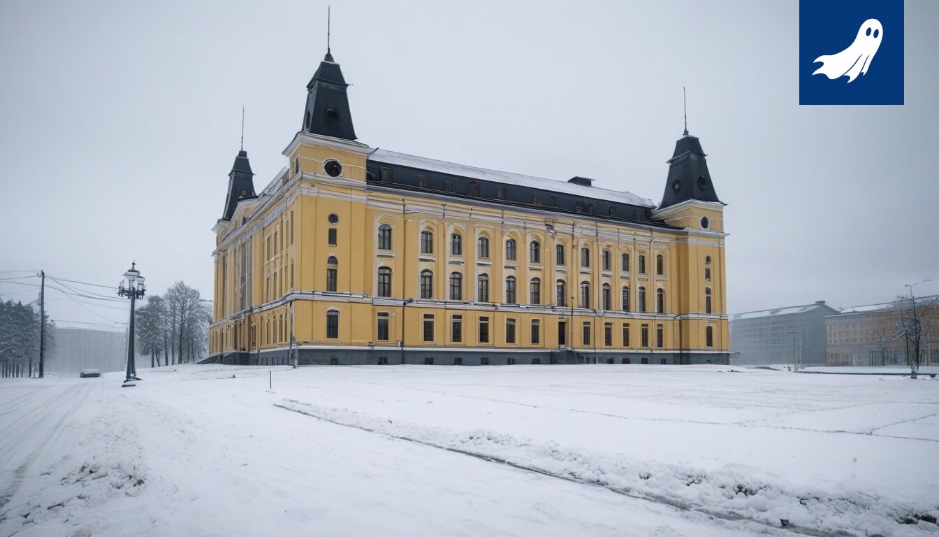Uutisartikkelin otsikkokuva, jossa näkyy Karkun oppilaitoksen tontti ja kysymysmerkki, korostaen artikkelin aihetta.