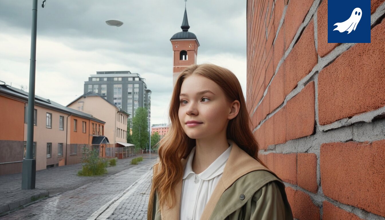 Kuva Annasta Sorokasta, joka seisoo rakennustyömaan edessä, kommentin taustalla.