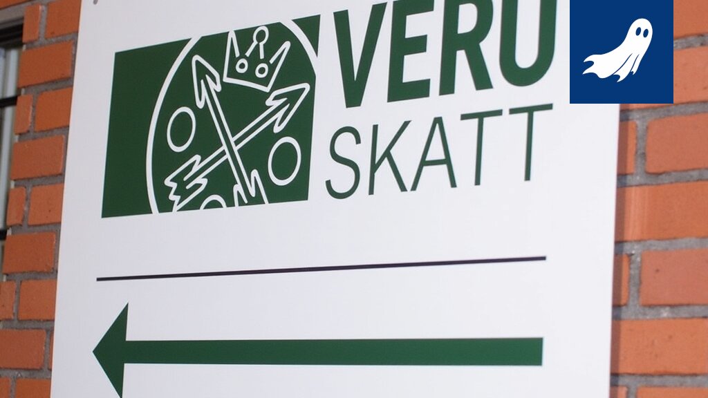 Verohallinnon Metaverse-projektin logo, jossa on avaruusolento ja digitaalisia symboleja, korostaen verotuksen virtuaalista tulevaisuutta.