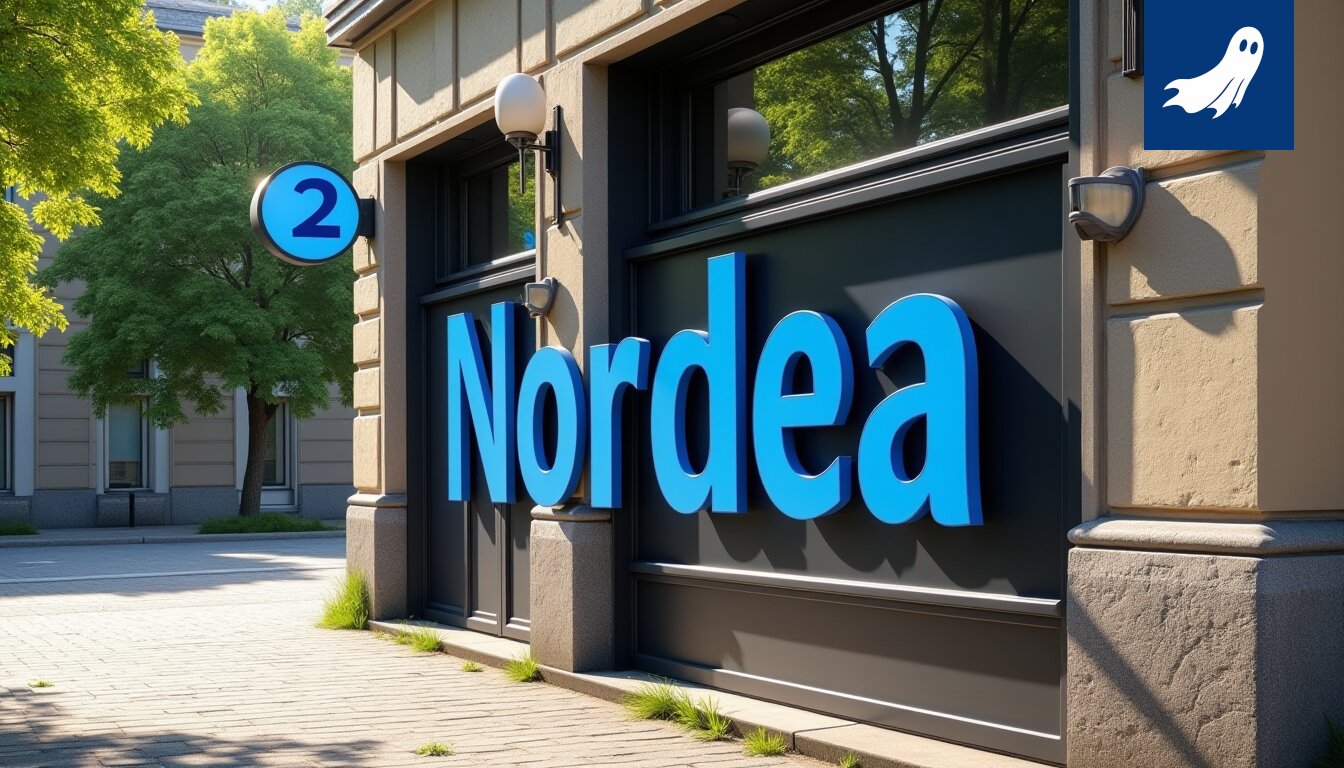 Nordean tekstiviestikampanjan logo, jossa on avaruusolento ja tekstiviestin kuva, symboloiden pankin pyrkimystä vaikuttaa asiakkaiden päätöksentekoon reaaliaikaisesti.