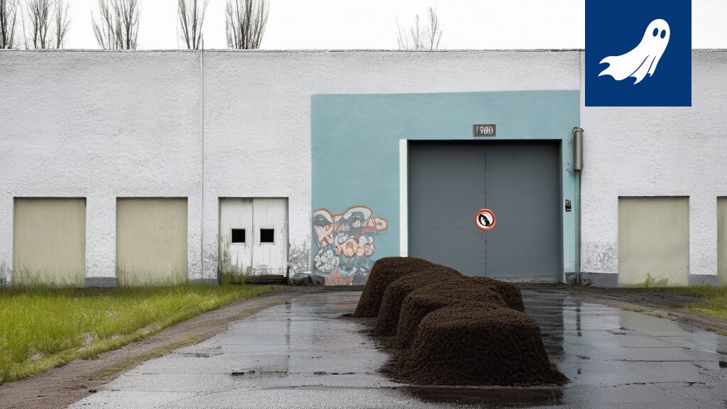 Kuvitus vankilan verkkoaidasta, jossa on pieni lippu ja lakot banneri, viitaten vankilan verkkoaidan lakkoon.