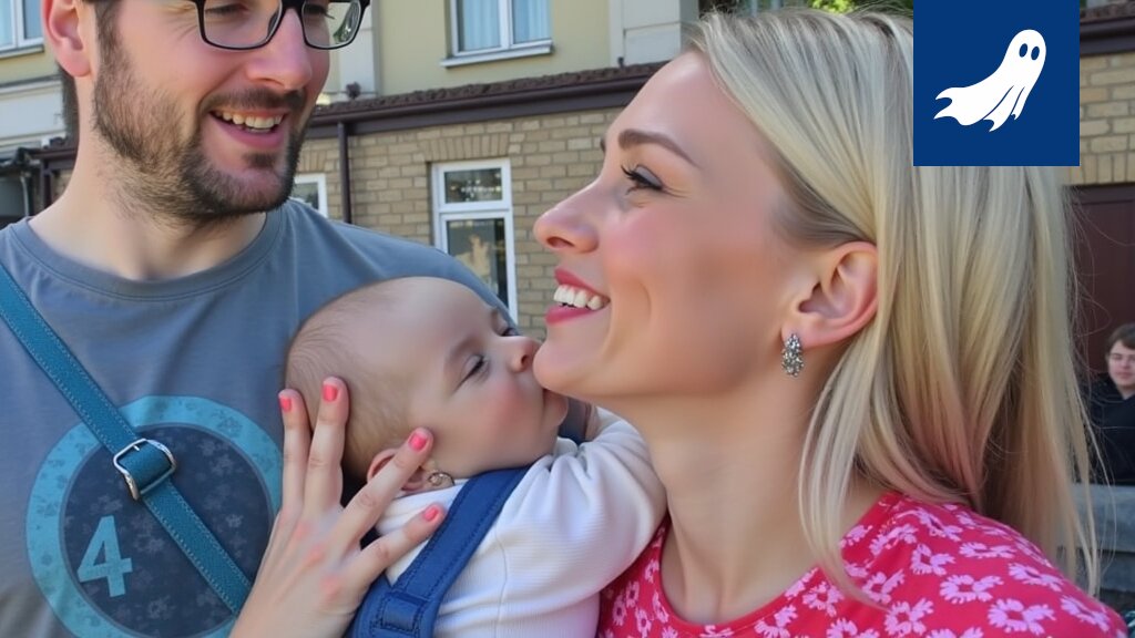 Maajussi-Niinan ja Kalle Linkin vauva-uutinen Instagram-päivityksen kuvakaappaus, jossa on emojit ja satiirinen teksti.