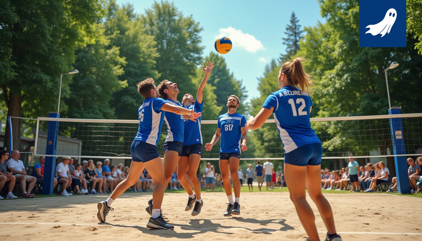 Akaa-Volleyn logo ja VolleyCoin-merkki, jotka symboloivat urheilun ja kryptovaluutan yhdistämistä.