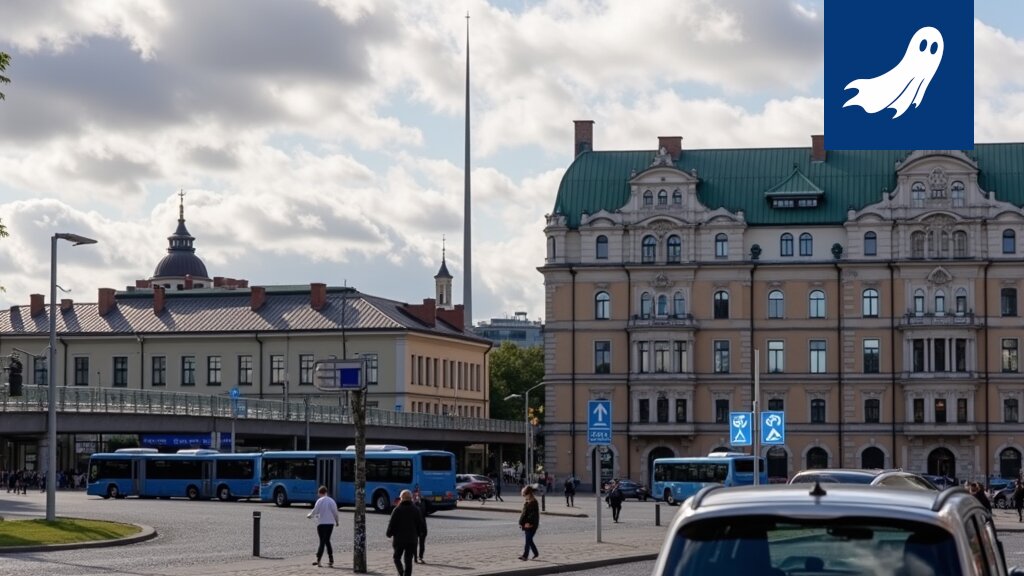 Nostokurjet purkamassa tehdasta Tampereen keskustassa, osa Metsä Boardin epätavallista markkinointikampanjaa.