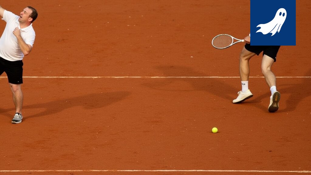 Harri Heliövaara ja Henry Patten pelaamassa tennistä, kuva symboloi heidän 'strategista tappiotaan' ja uutta liiketoimintamalliaan.