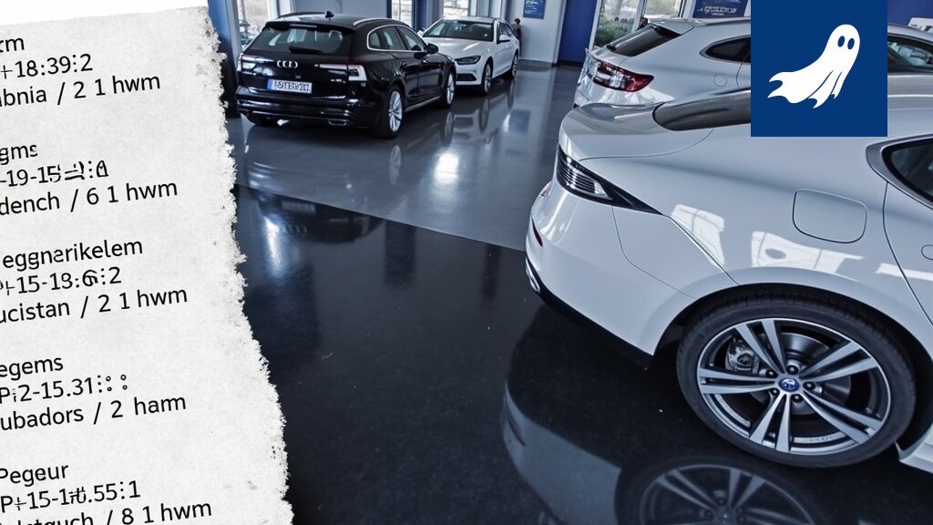 Sarjakuvamainen kuva autokauppiaasta hymyilemässä asiakkaalle, taustalla autoja ja pilviä, symboloiden tunteiden ja unelmien merkitystä.