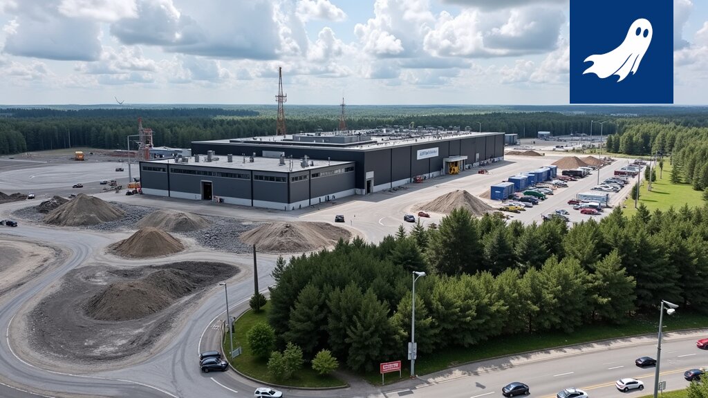 Satiirinen kuva Etelä-Tampereen vapaakauppavyöhykkeestä, jossa viitataan tokenisoituun ilmaan ja tulevaisuuden kaupunkimalliin.