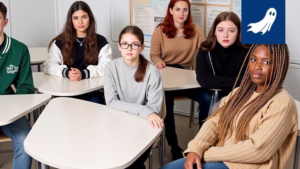 Satiirinen uutiskuva: KNOT-jengi on Tampereen uusin ilmiö: TUVA-opiskelijat muuttavat koulun suoriksi lähetyksiksi ja opettajien asut ovat täysi katastrofi 💀✨