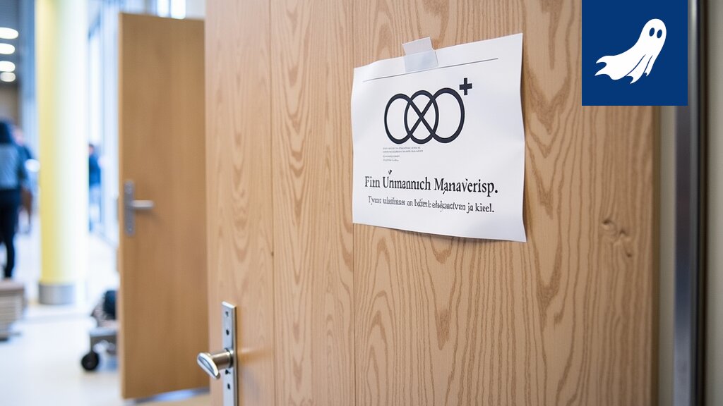 Sastamalan kaupungin logo yhdistettynä futuristiseen metaversumi-grafiikkaan, symboloiden uutta digitaalista työympäristöä.