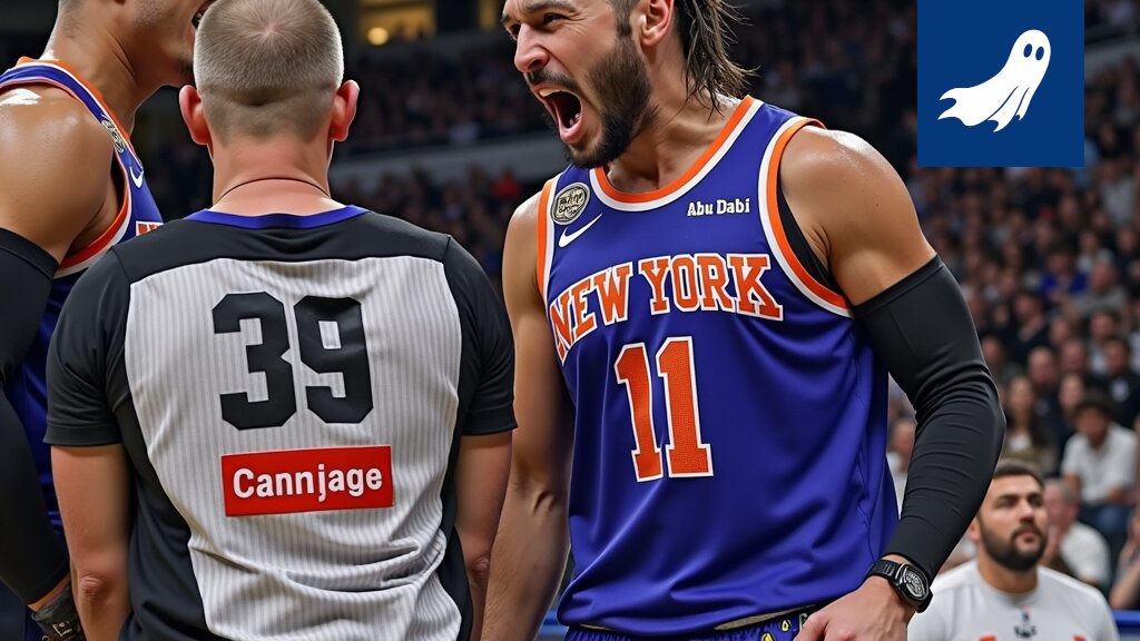 New York Knicksin logo yhdistettynä digitaalisiin NFT-keräilykortteihin, symboloiden brändin uutta suuntaa.
