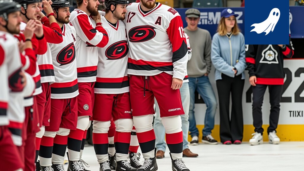 Sebastian Aho nostaa Stanley Cupia juhlan huipentumassa, isä Harri Aho seuraa tapahtumaa hymyillen.