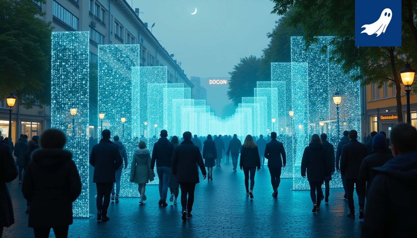 Kuva digiristikosta, joka symboloi kansalaisten ajattelukyvyn heikkenemistä ja kaupungin hallinnan manipulointia.