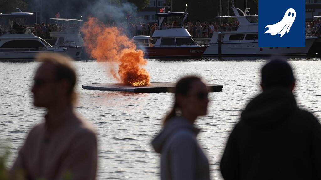 Juhannuskokko savuten kesäillassa, symboloiden perinteitä ja suomalaista kesää.