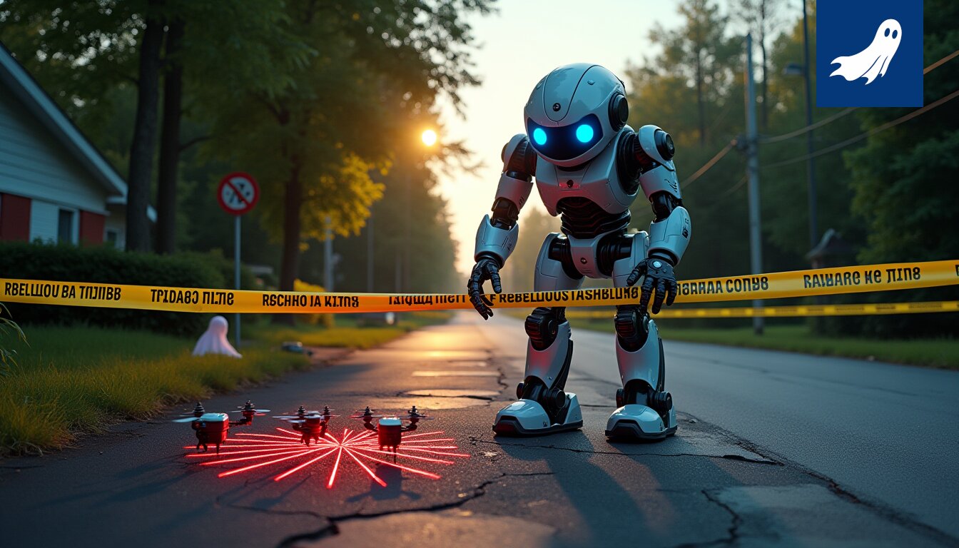 Kuva Ylöjärven Vaasantieltä, jossa suljettu tie herättää kysymyksiä robottien hallinnasta ja järkevyydestä.