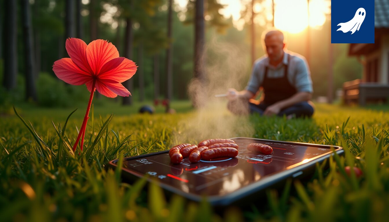 Kuva punaisesta apilasta Hämeenkyrön sekametsässä, vihjaten outoon ilmiöön.