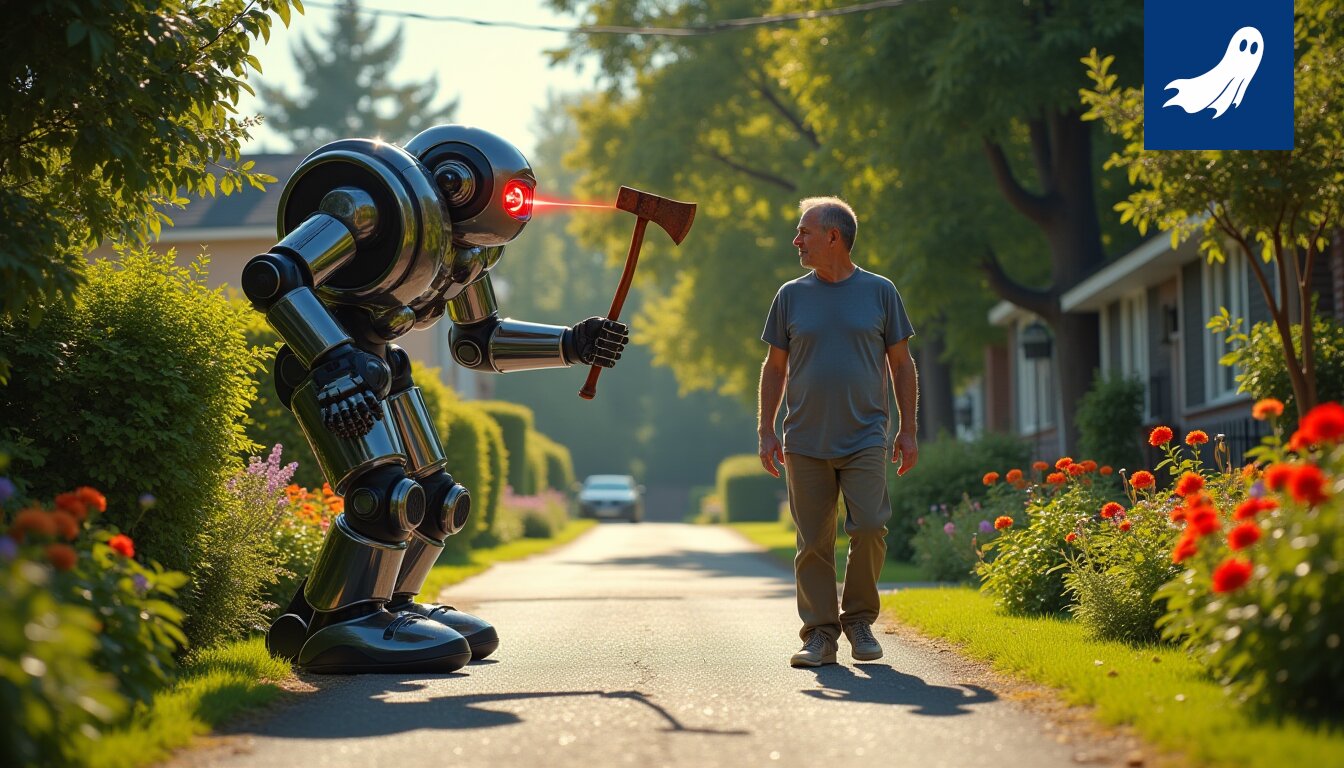 Robottipoliisi sekoittaa puutarhalapiot aseisiin Linnavuoren välikohtauksessa.