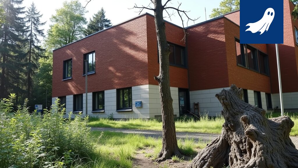 Tesoman kirkon julkisivu, jossa vihjataan moderniin teknologiaan ja uudistukseen.