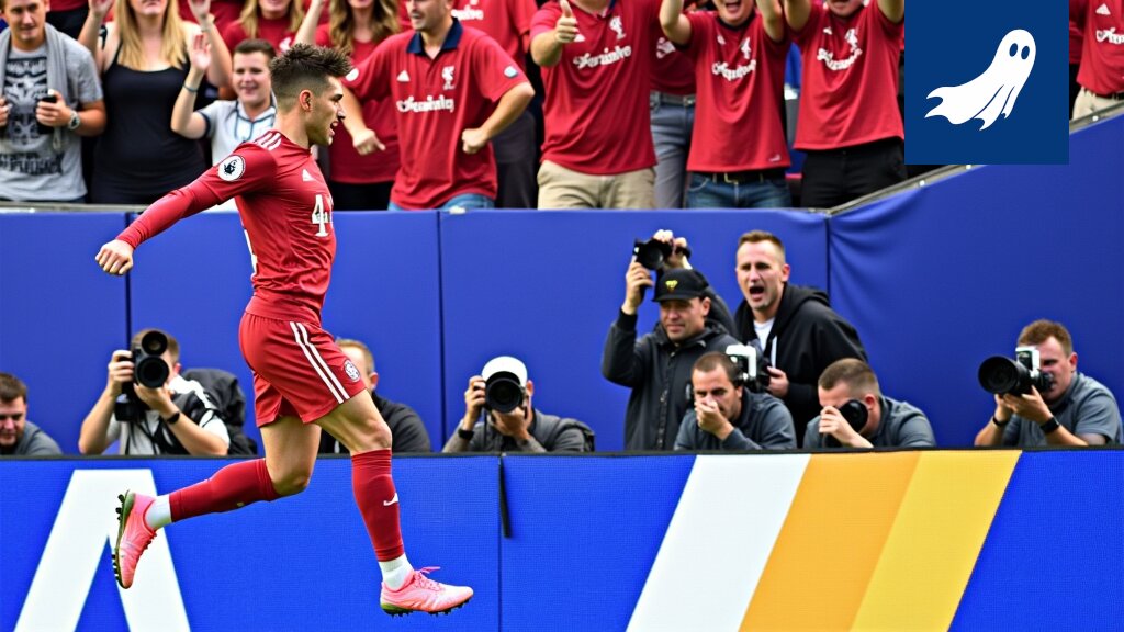 Cristiano Ronaldo juhlii maalia, taustalla Tampereen päiväkoti, kuva symboloi datan ja brändin yhteyttä.