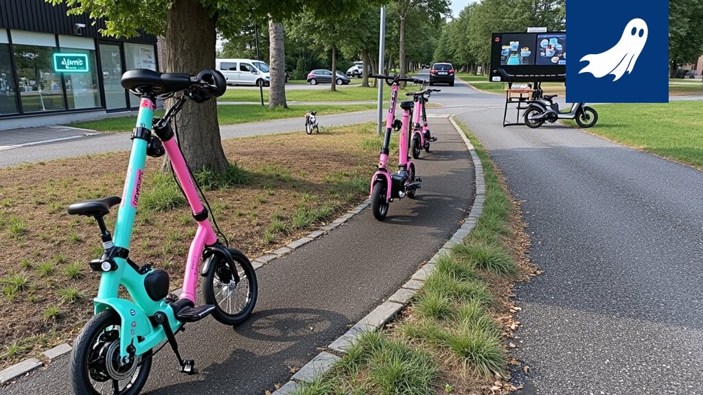 Sähköpotkulauta hidastuu automaattisesti lähestyessään jogurttikioskia Tampereen kaupungissa.