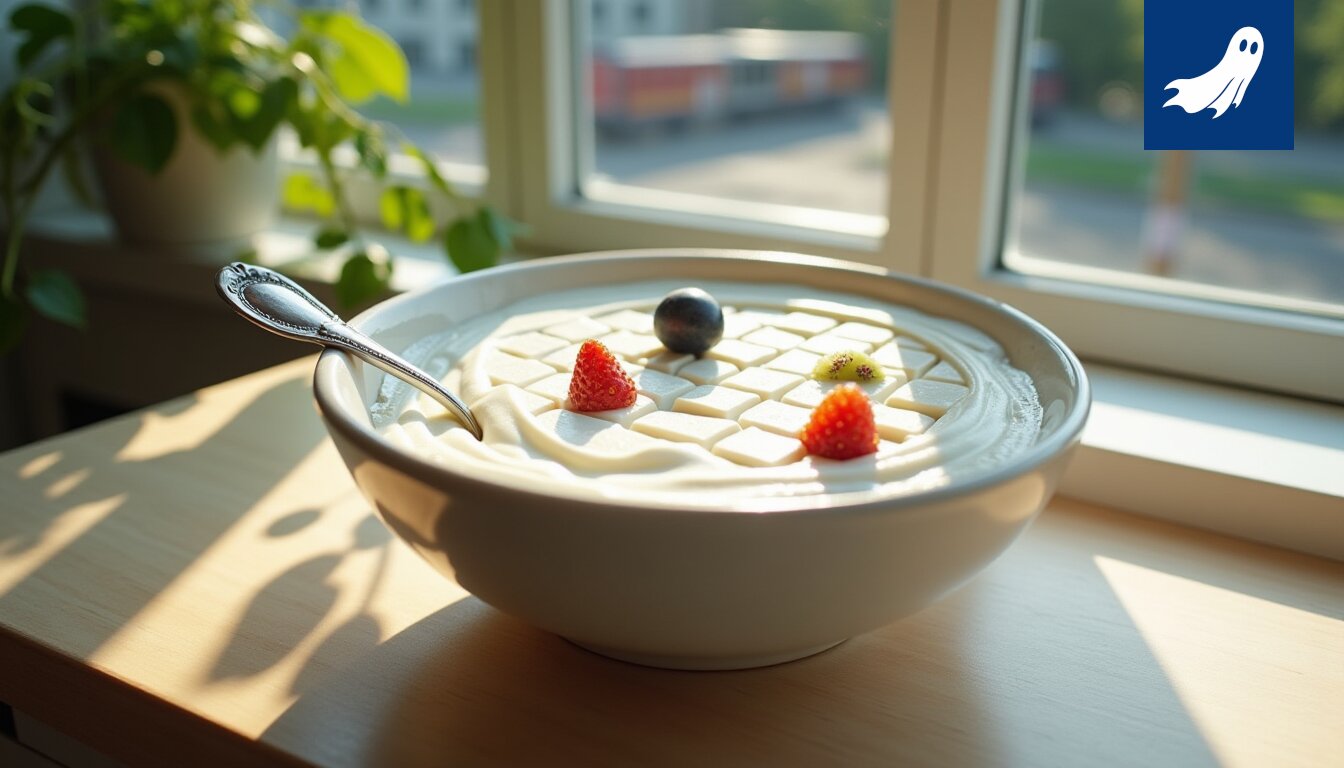 Erkki Vuokila nauttimassa jogurttia Tampereen ratikkareitin varrella, symboloiden aivojen virkistämistä kaupunkielämän haasteissa.