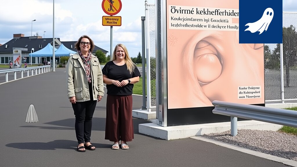Koukkujärven lajittelukeskuksen ulkonäkö, jossa korostuvat sininen ja persikan värit.