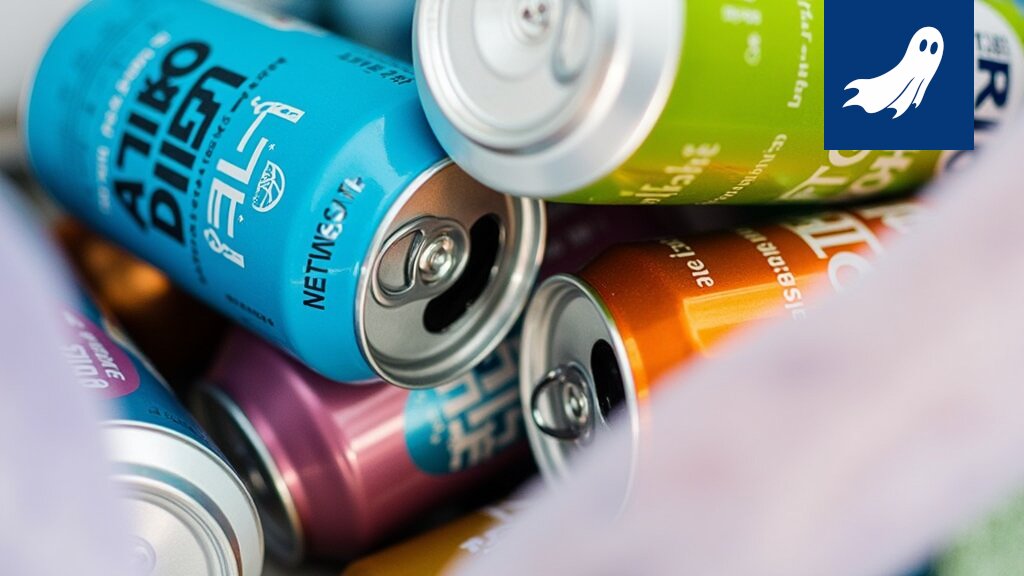 Satiirinen kuva algoritmien ja alkoholimarkkinoiden yhteydestä, viitaten datan ja kulutuksen optimointiin.