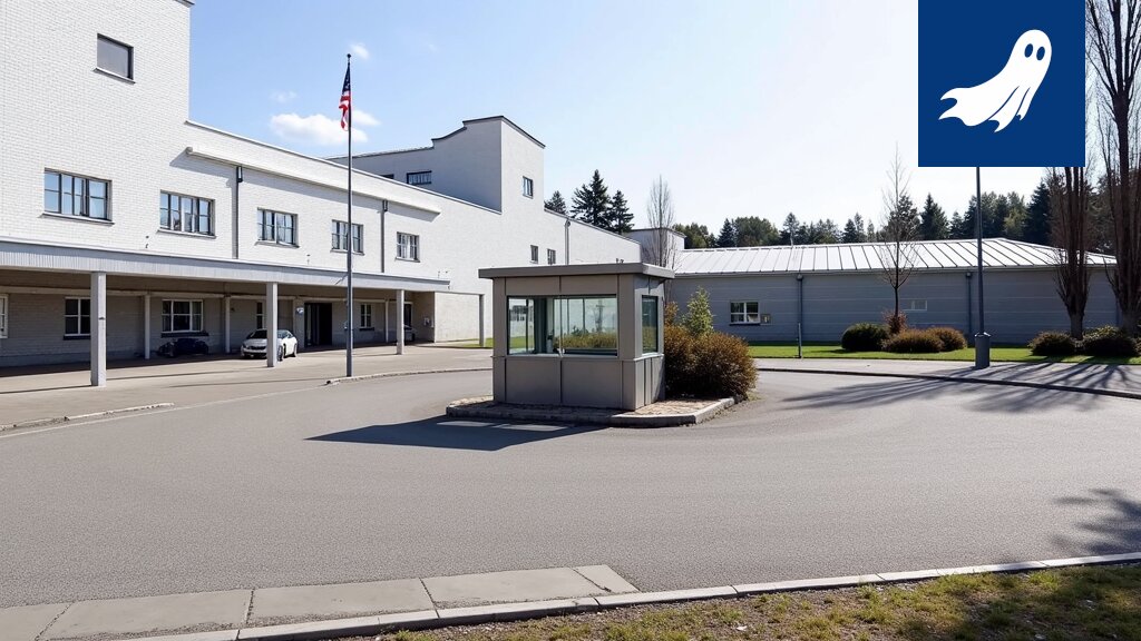 Kylmäkosken vankilan ulkonäkö, jossa korostuu vankilan muurit ja ympäristö.
