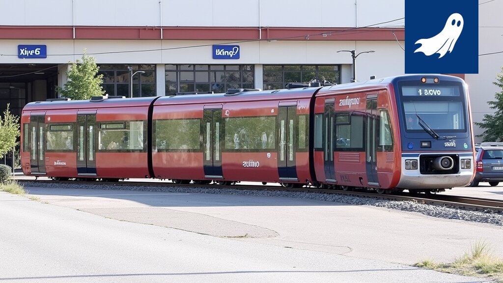 Kuva Tampereen ratikkavarikon laajennuksesta, jossa näkyy uusi ohiajoraide ja varastokatos.