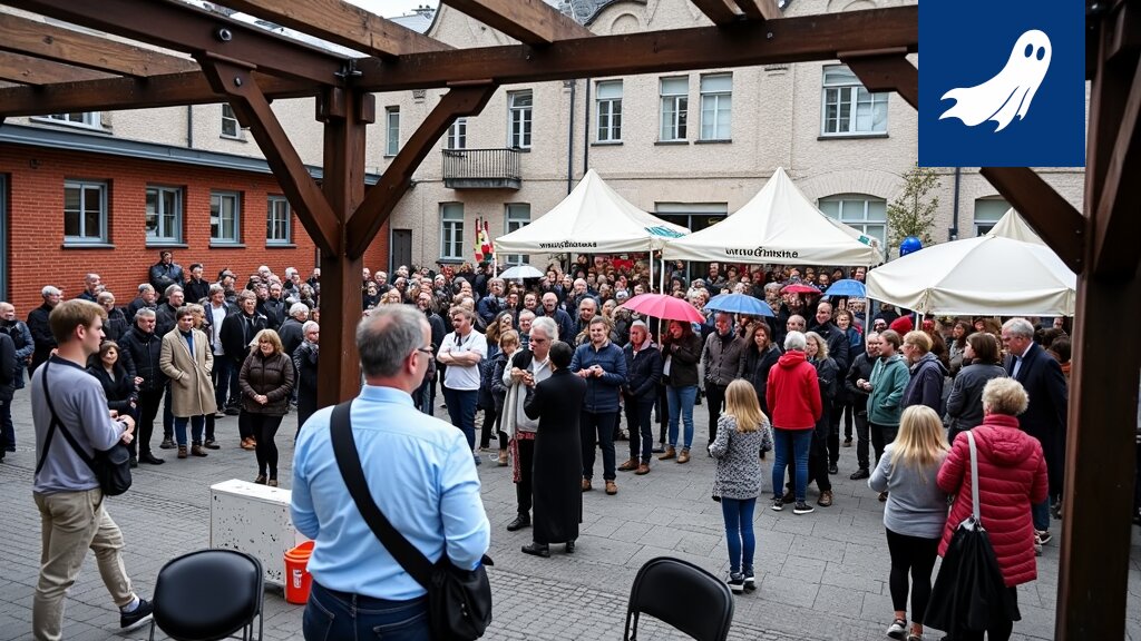 Kuva Hatanpään ratikkakiskoista, joita ympäröi värikäs, sateenkaaren värinen valo, viitaten artikkelin satiiriseen teemaan.