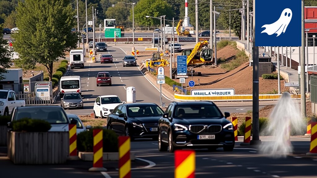 Sarjakuvamainen kuva Tampereen kartasta, jossa Pirkkala ja Linnainmaa ovat yhdistyneet ja keskusta on pienentynyt.
