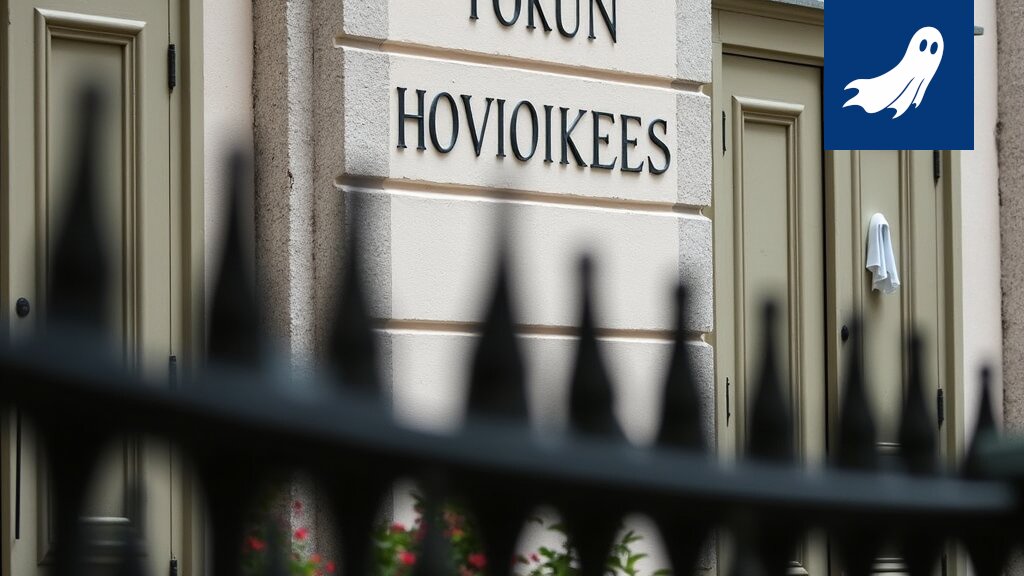 Kaivinkoneen kauha irtoaa hautausmaalla, symboloiden automatisoinnin ongelmia ja työturvallisuuden puutteita.