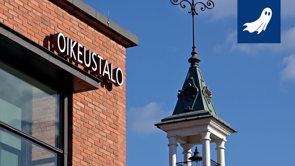 Sarjakuvamainen kuva Tampereen kaupungintalosta, jossa robotit siirtävät rahaa hoivakotien asukkailta kasvualueille.