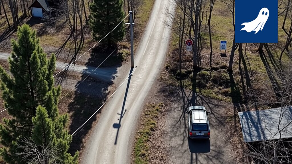 Satiirinen uutiskuva Lempäälän kaavoituskriisistä, jossa valvontadronit tarkkailevat puutarhoja.