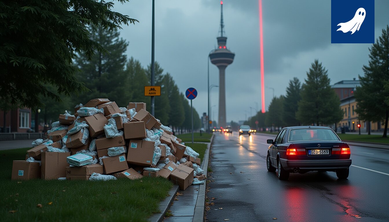Kaupunki, joka on täynnä tarpeetonta tavaraa ja tarpeetonta huolta.