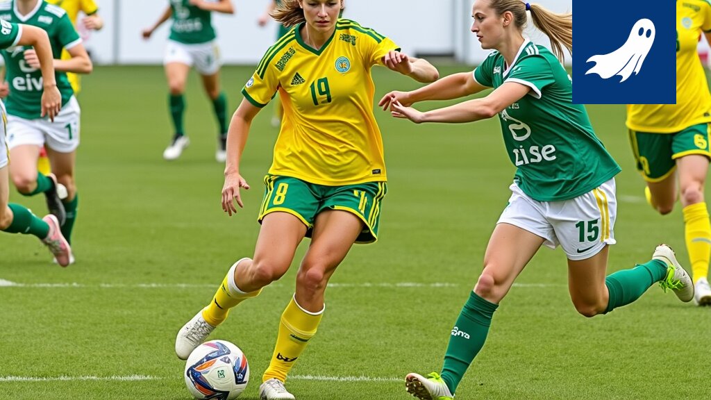 Anna Olmala pelaamassa jalkapalloa, kuvastaa pelaajasiirron merkitystä ja uutta aikakautta jalkapallossa.