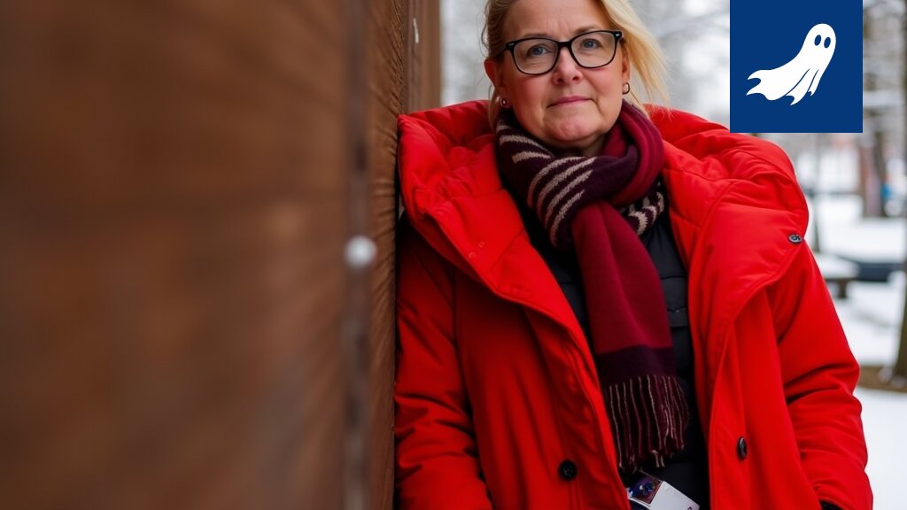 Sarjakuvamainen kuva ratsastajasta, jonka hevonen putoaa syvään, kaaottiseen kuoppaan, symboloiden Ratsastajainliiton taloudellista tilannetta.
