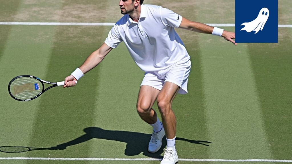Otto Virtanen Wimbledonissa, symboloiden uuden aikakauden alkua tenniksessä.