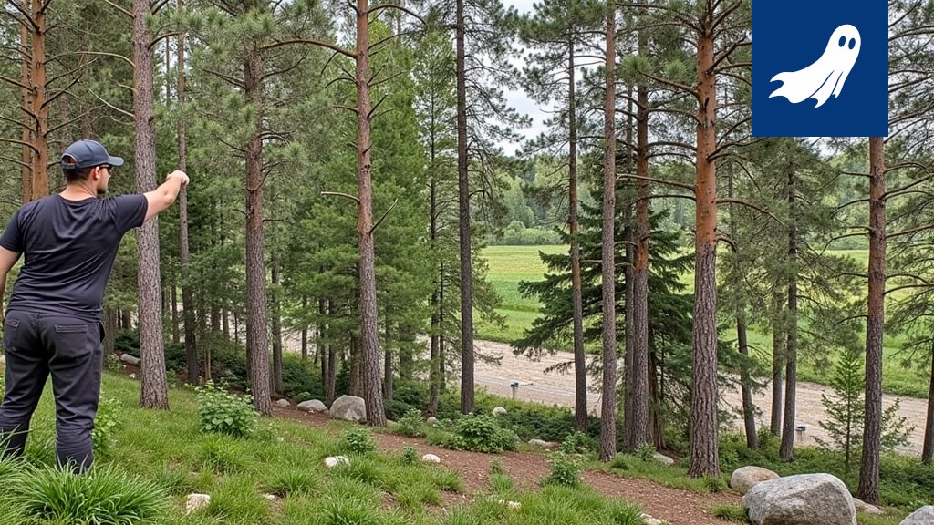 Frisbeekiekko lentää Käenkosken frisbeegolfradalla, symboloiden uutta digitaalista hallintomallia.