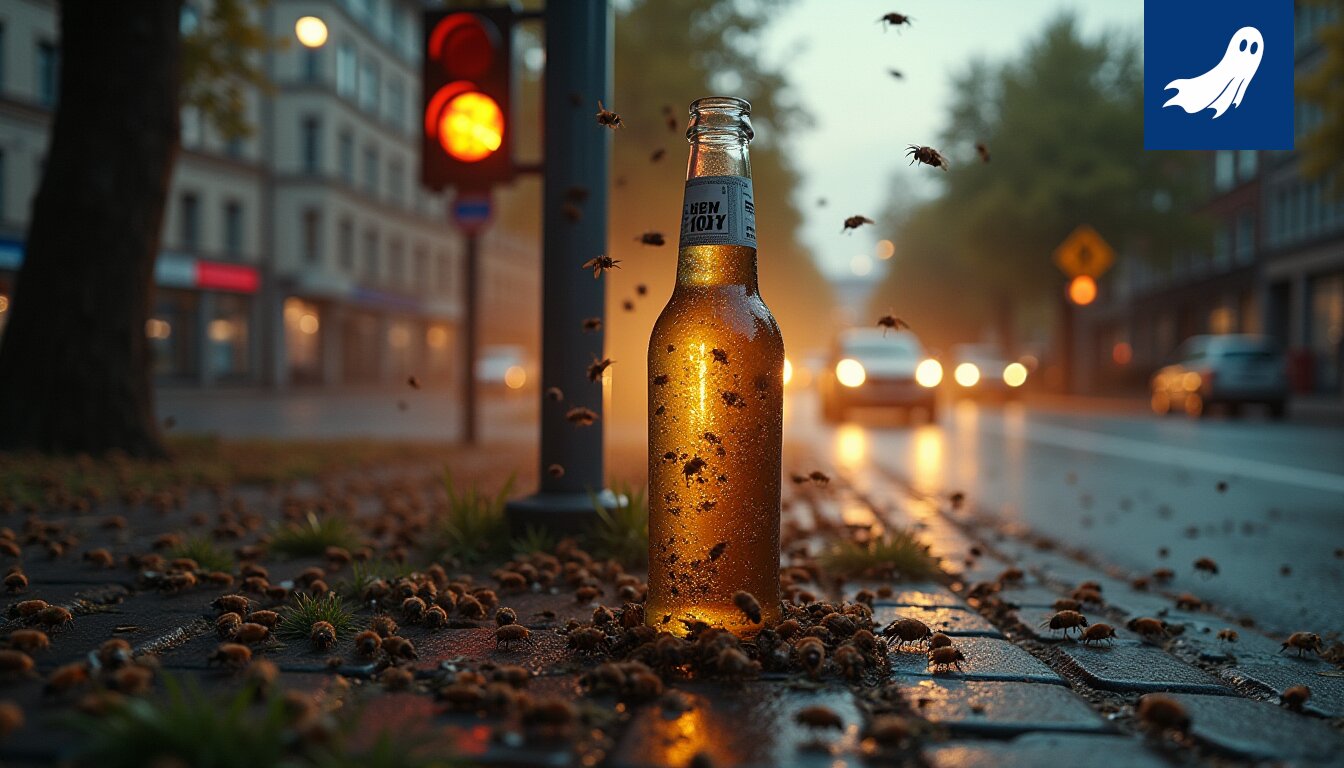 Kuva Ratinanpuistosta täynnä kärpäsiä, satiirinen uutisartikkeli algoritmin epäonnistumisesta.
