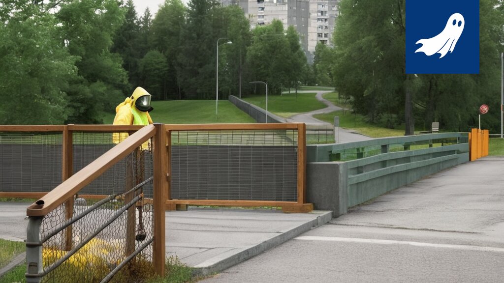 Nykyaikainen Tammerkosken silta ylittäen Tammerkosken, varustettuna näkymättömillä sensoreilla liikenteen seurantaan.