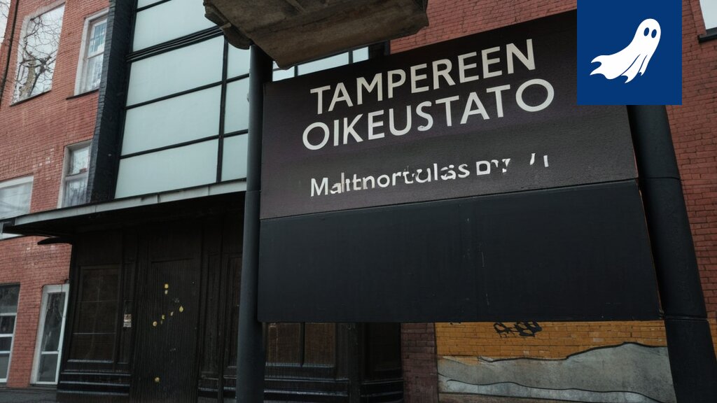 Robottipoliisi tarkastaa autoa Tampereen keskustassa, virheellisen algoritmin vuoksi.