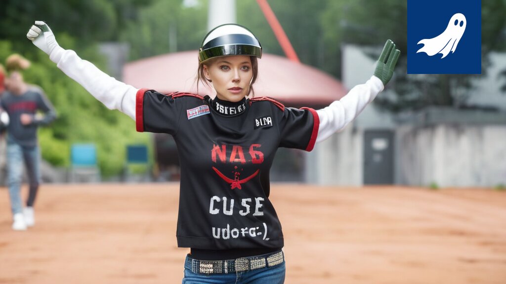 Pesäpallopelaaja törmäyssuojassa, taustalla robottimainen hahmo ja laskentaa tekevä kone.
